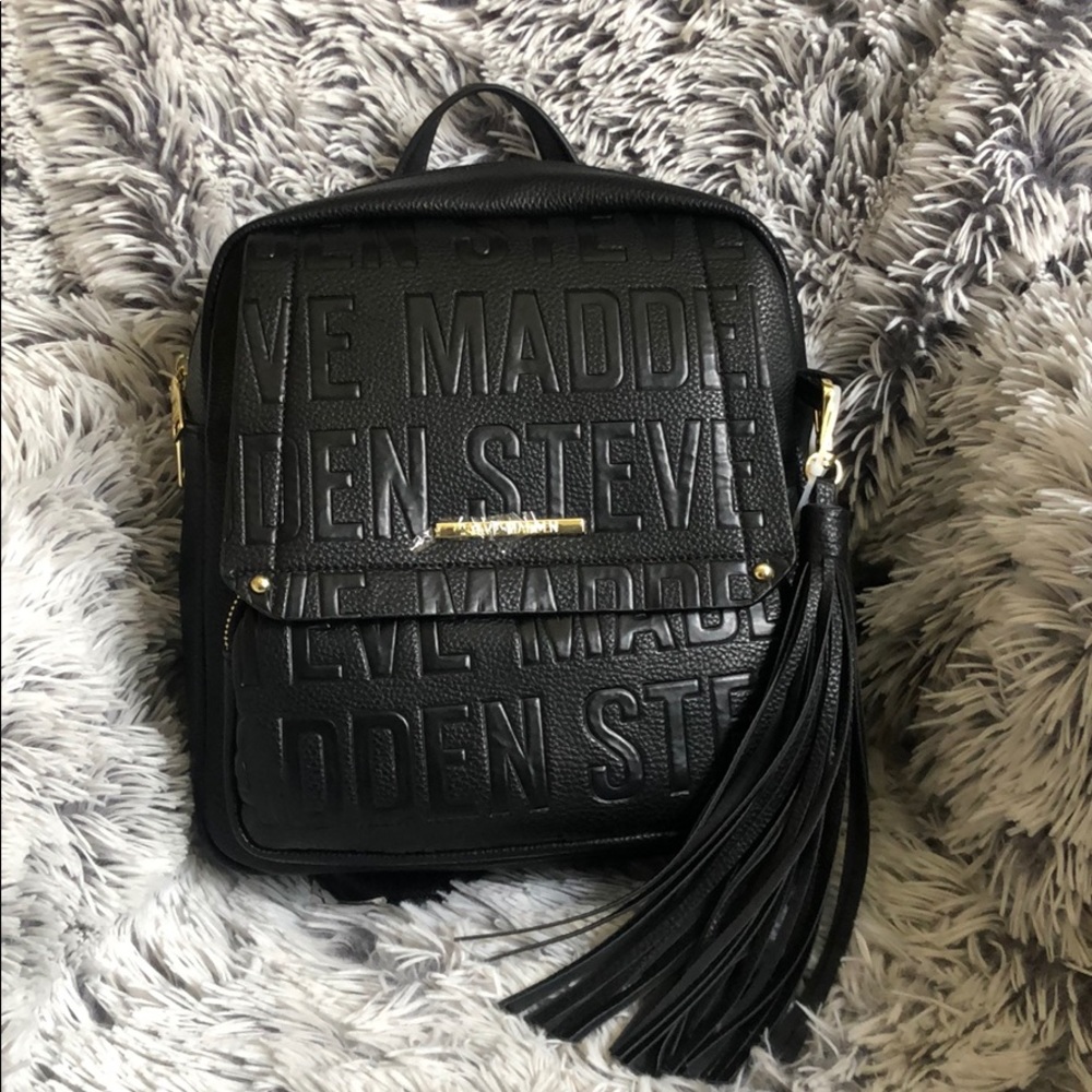 Steve Madden Black Logo Backpack BRAND NEW